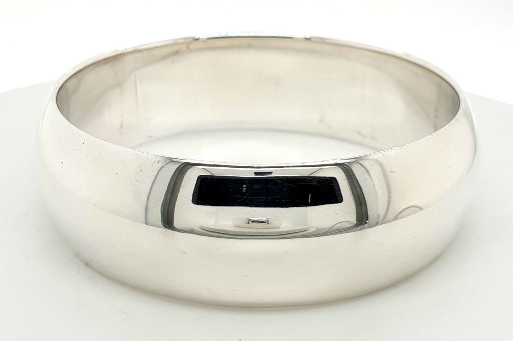 Sterling Silver Half  Round Golf Bangle 20mm Wide (14856)