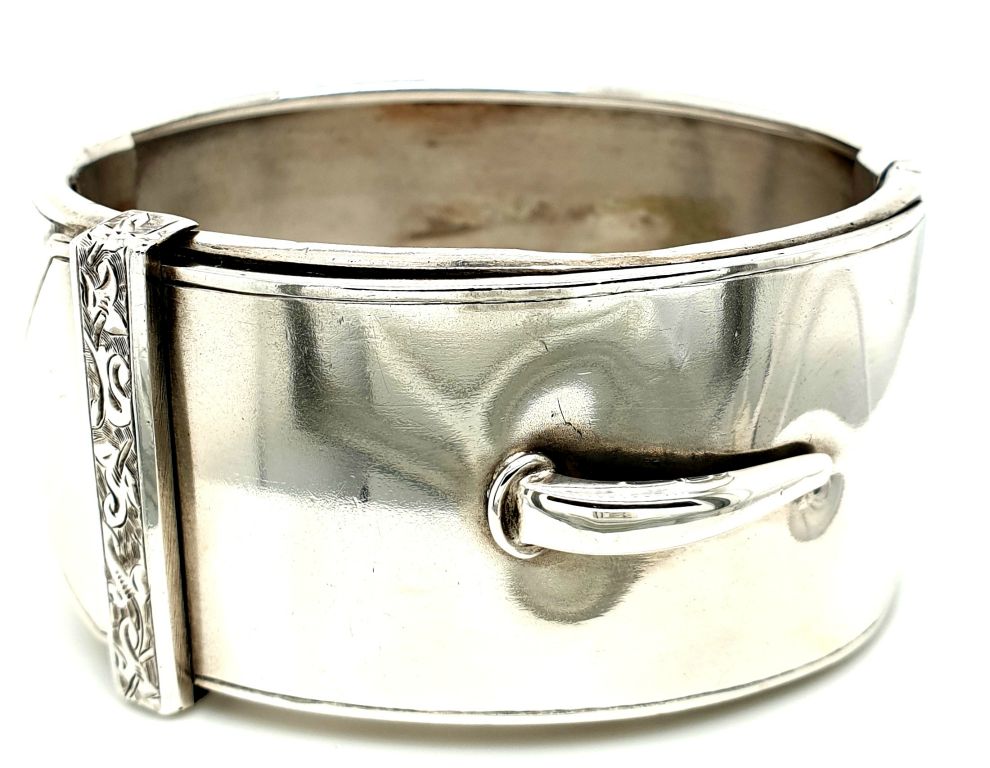 Sterling Silver Wide 32mm Cuff Bangle C1890 (20456)