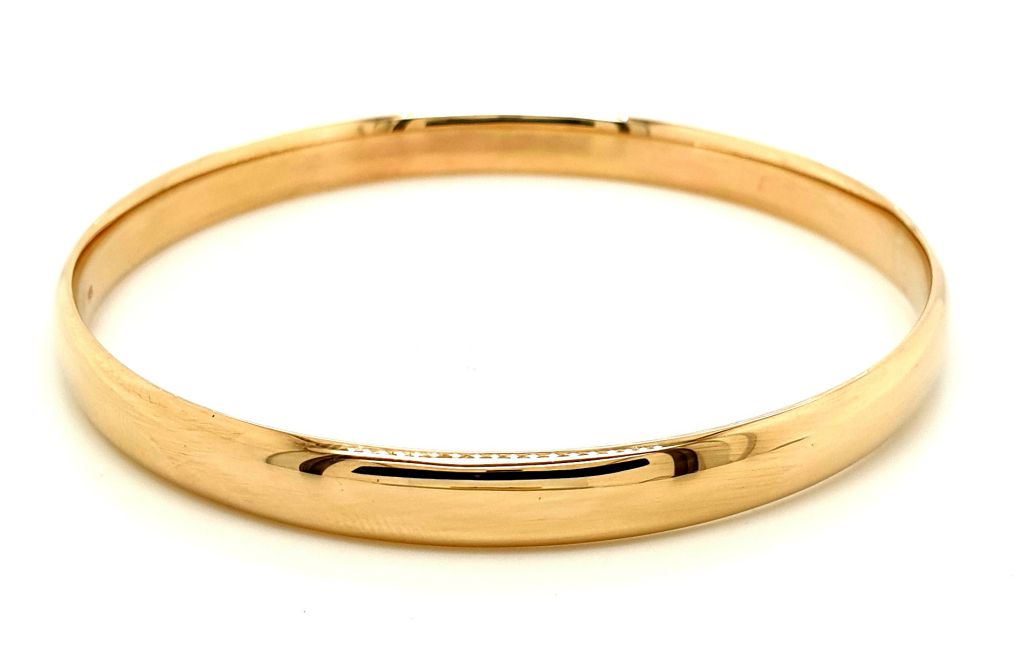 9ct Yellow Gold Solid Bangle Width 7mm Internal Diameter 66.5mm 30.37grm (21329)