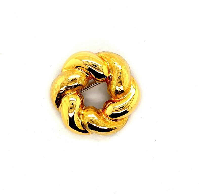 18ct Yellow Gold Knot Brooch (24.6mm dia) (5849)