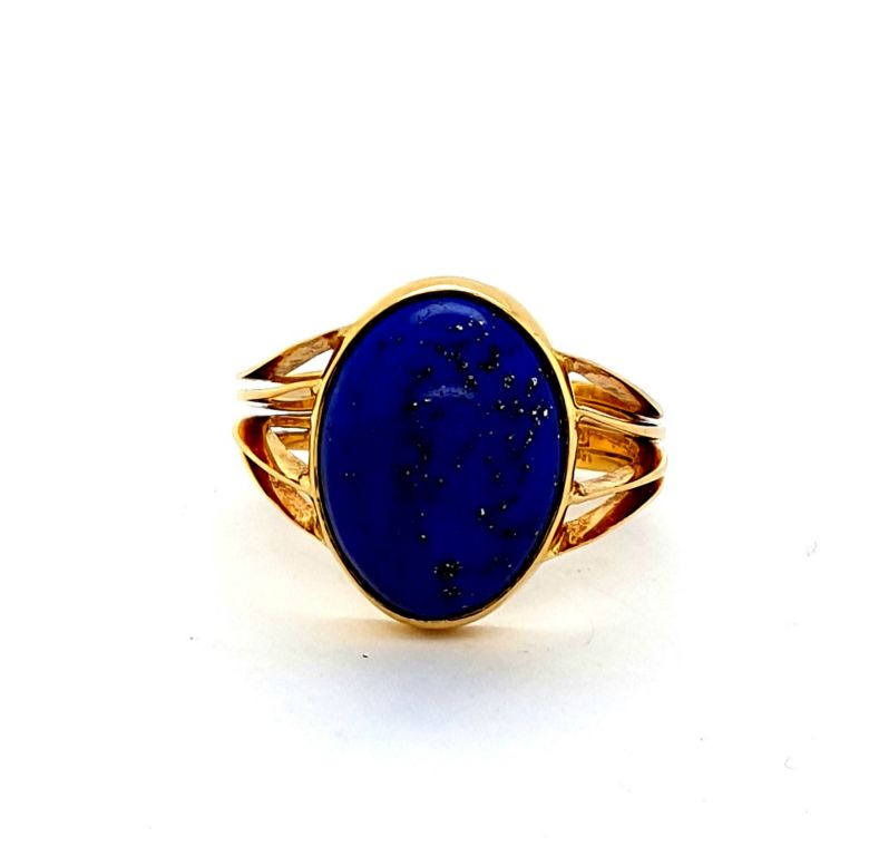 18ct Yellow Gold Lapis Lazuli (15x12mm) Ring (12391)