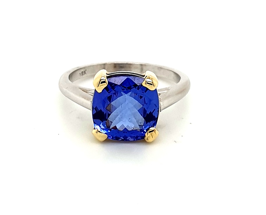 18ct White And Yellow Gold Tanzanite 2.73ct Ring (18060)