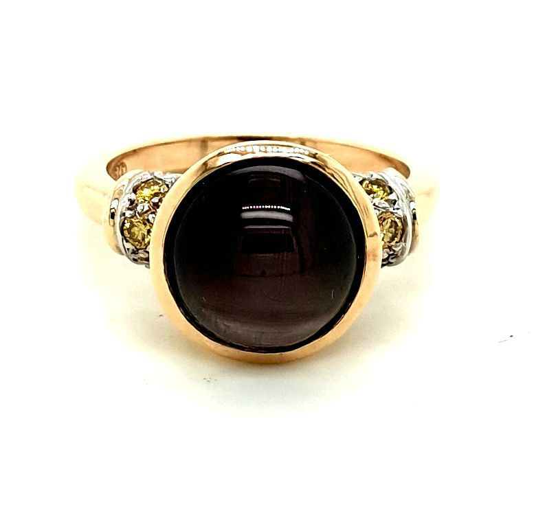 9ct Rose Gold Silimanite 7.10ct Cognac Diamond = 0.23ct (18172)
