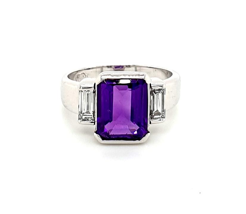 18ct White Gold Amethyst 2.20ct and Diamond 0.20ct GH VS (20443)