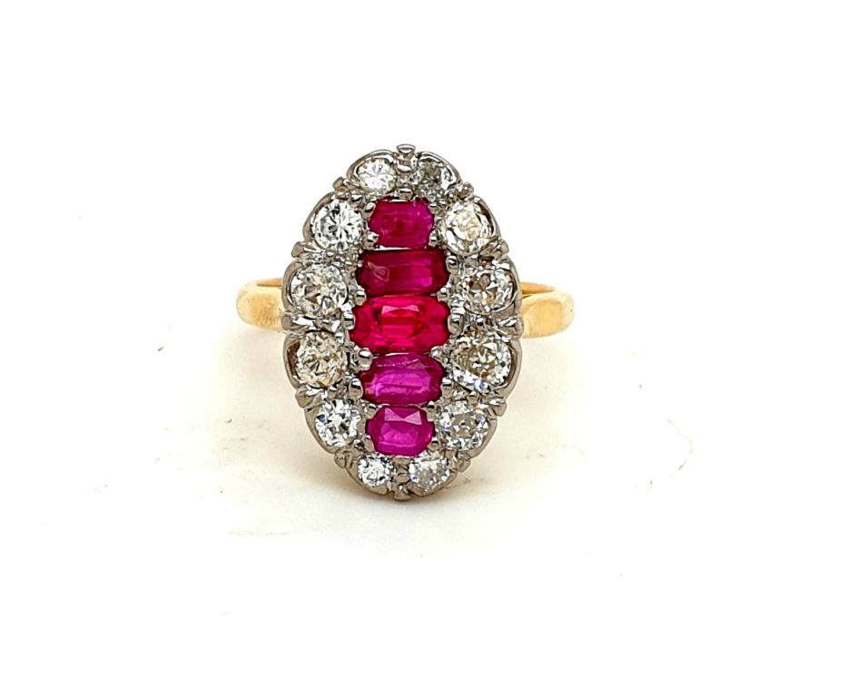 18ct Yellow Gold Ruby (0.86ct) Diamond (0.88ct HI SI1-2) Ring (22026)