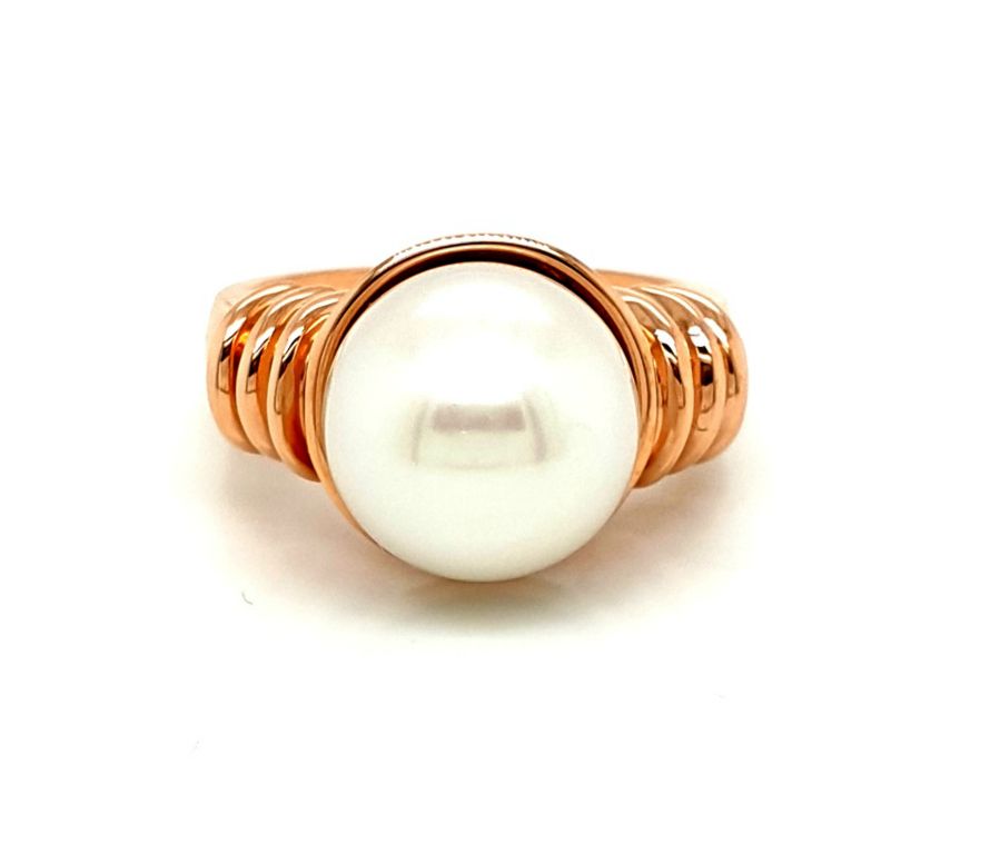 18ct Rose Gold South Sea Pearl 11.93mm Ring (Weight of Ring 15.2grm) (22094)