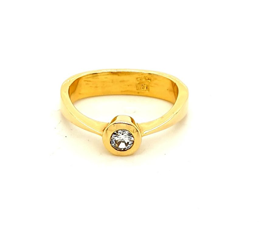 18ct Yellow Gold Diamond (0.15ct H SI) Solitaire Ring (13182)