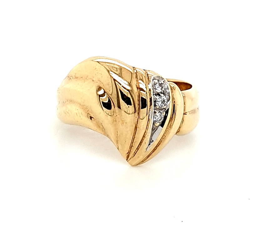 9ct Yellow Gold Diamond 0.05ct Ring (20900)