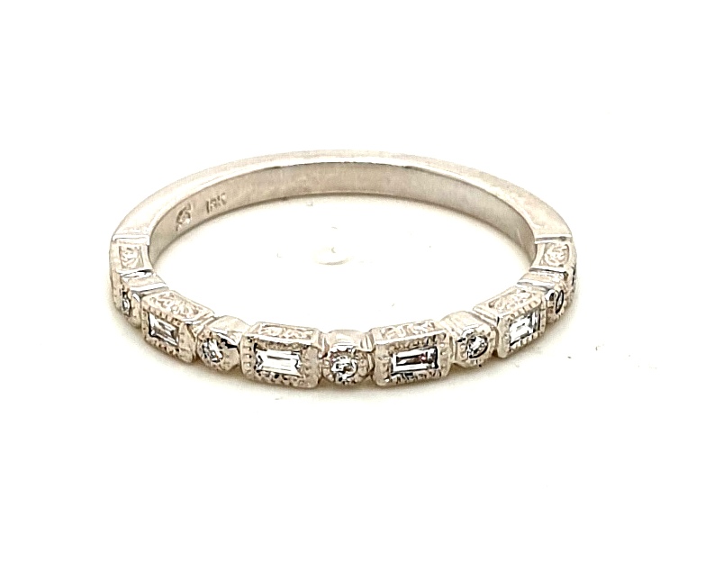 18ct White Gold Diamond (TDW=0.15ct GH VS) Stacker Ring (21496)