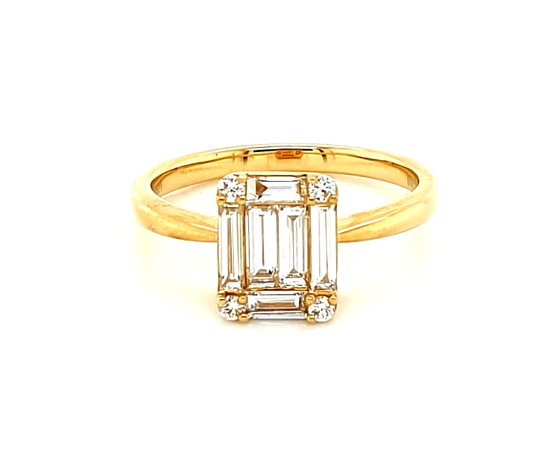 18ct Yellow Gold Diamond (0.69ct FG VS) Baguette Ring (22006)