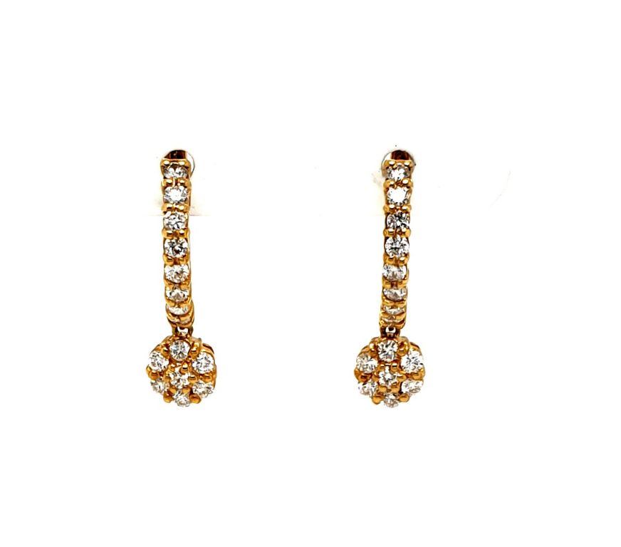18ct Yellow Gold Diamond 0.65ct G SI Earrings (20815)