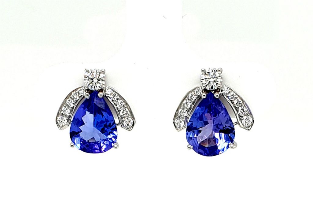 18ct White Gold Tanzanite (2.58ct tot) and Diamond (0.37ct total) GH SI (21222)
