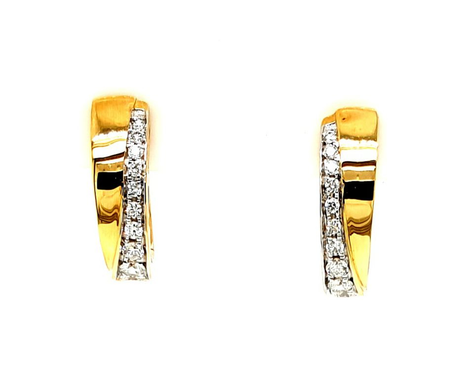 18ct Yellow Gold Diamond (D=0.26ct tot FG SI) Huggies (21586)