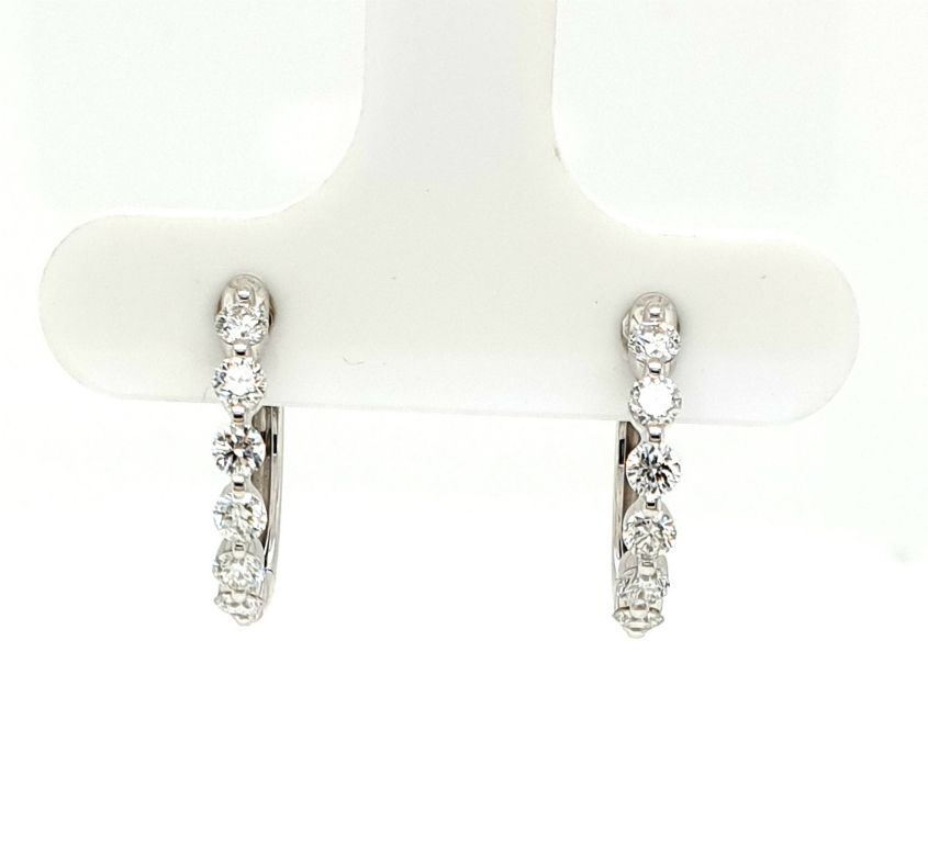 18ct White Gold Diamond (12D=0.57ct Gh SI) Earrings (21595)
