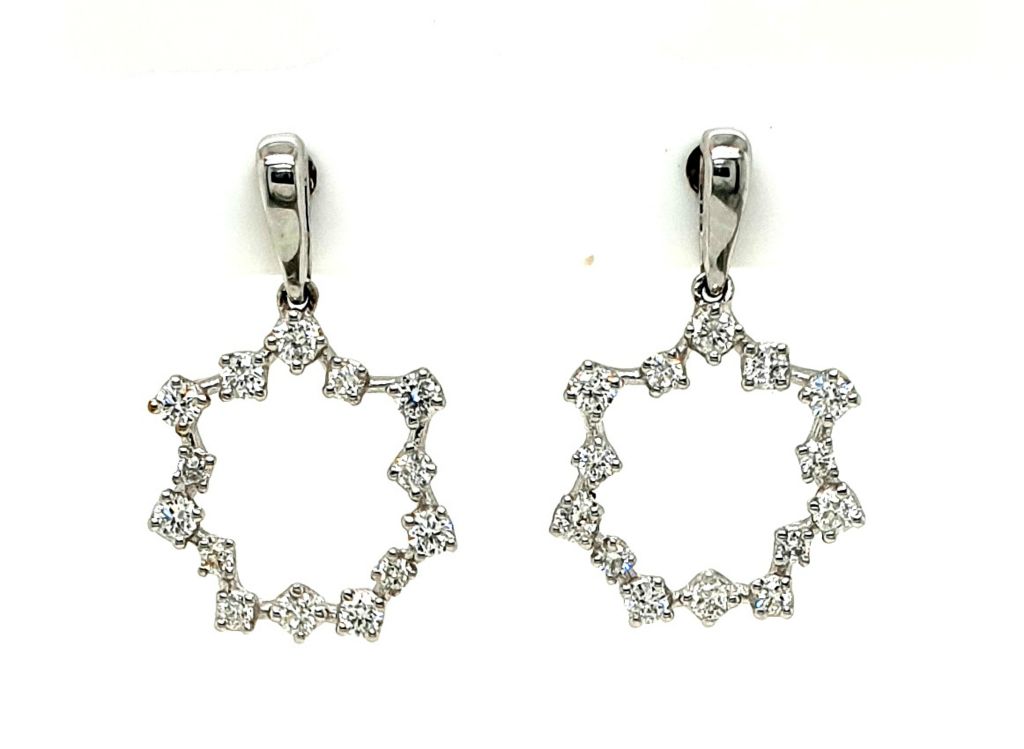 18ct White Gold Diamond 0.494ct (total) F-G SI 19x13mm (22047)