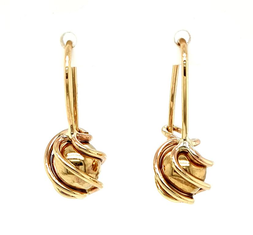 9ct Yellow Gold 9.5mm Caged Ball Earrings (22259)