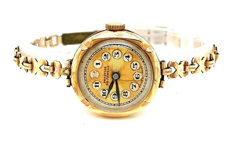 9ct Yellow Gold Prestige Watch Rolled Gold Band C1930 25mm (10023)