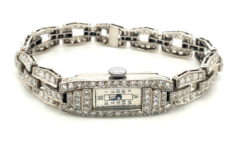 Platinum and Diamond 5.14ct F SI Elina Watch (13105)