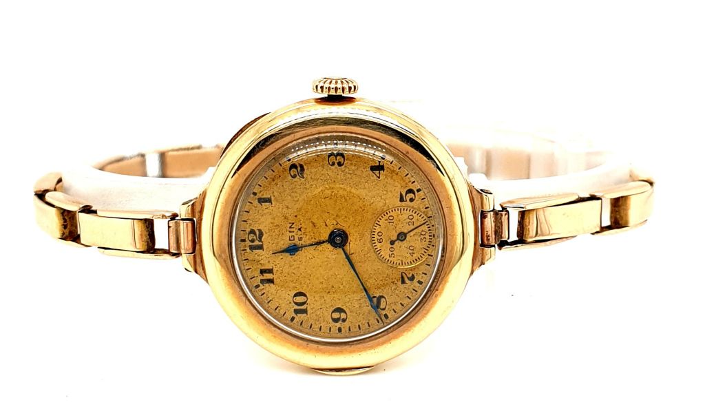 14ct Yellow Gold Elgin Vintage Manual Wristwatch C1930 19mm (14146)