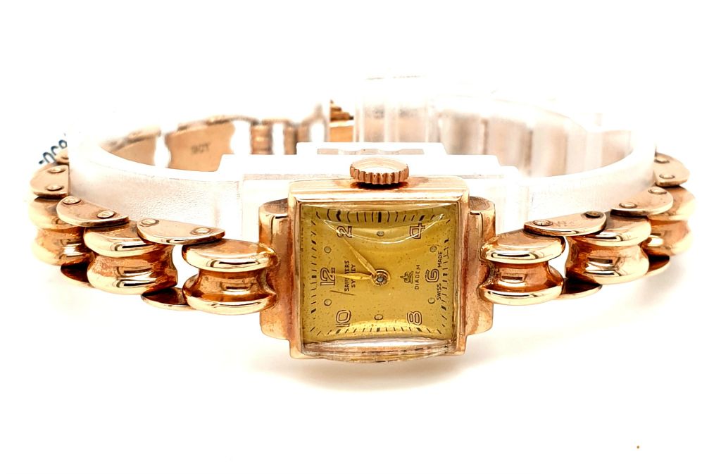 9ct Rose Gold Vintage Rotary Saunders Manual Wind 18mm C1950 Watch(16660)