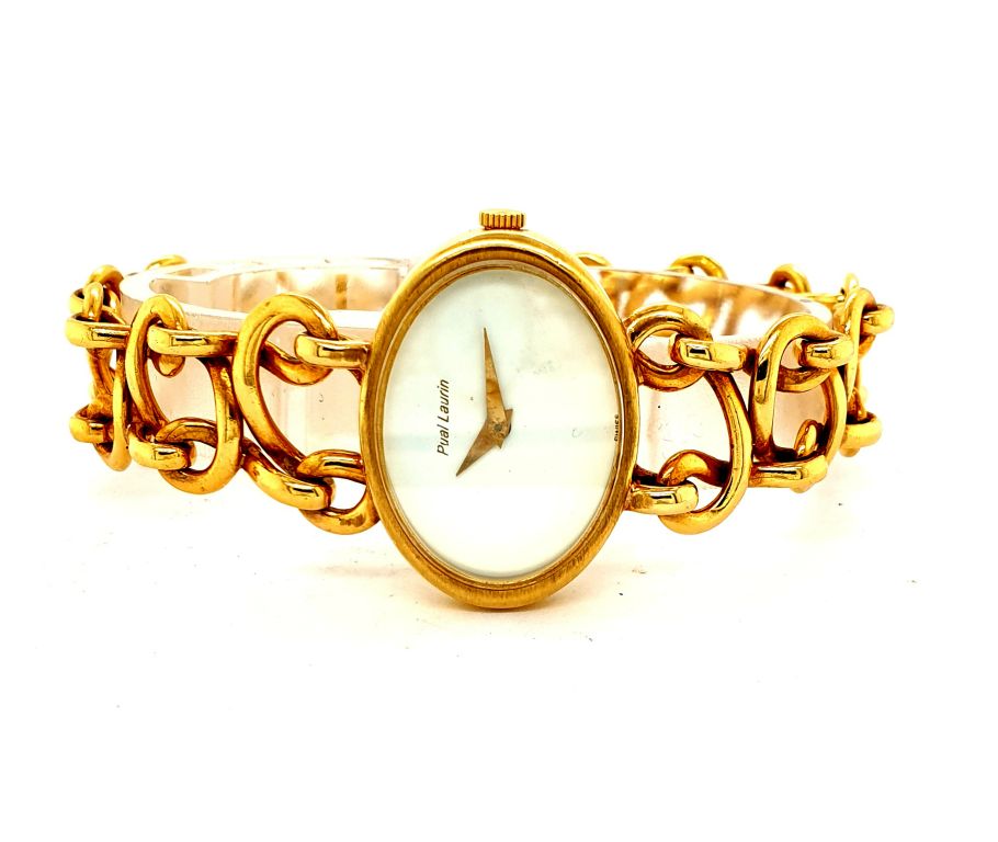 18ct Yellow Gold Paul Laurin Watch Manual Wind C1975 (17592)