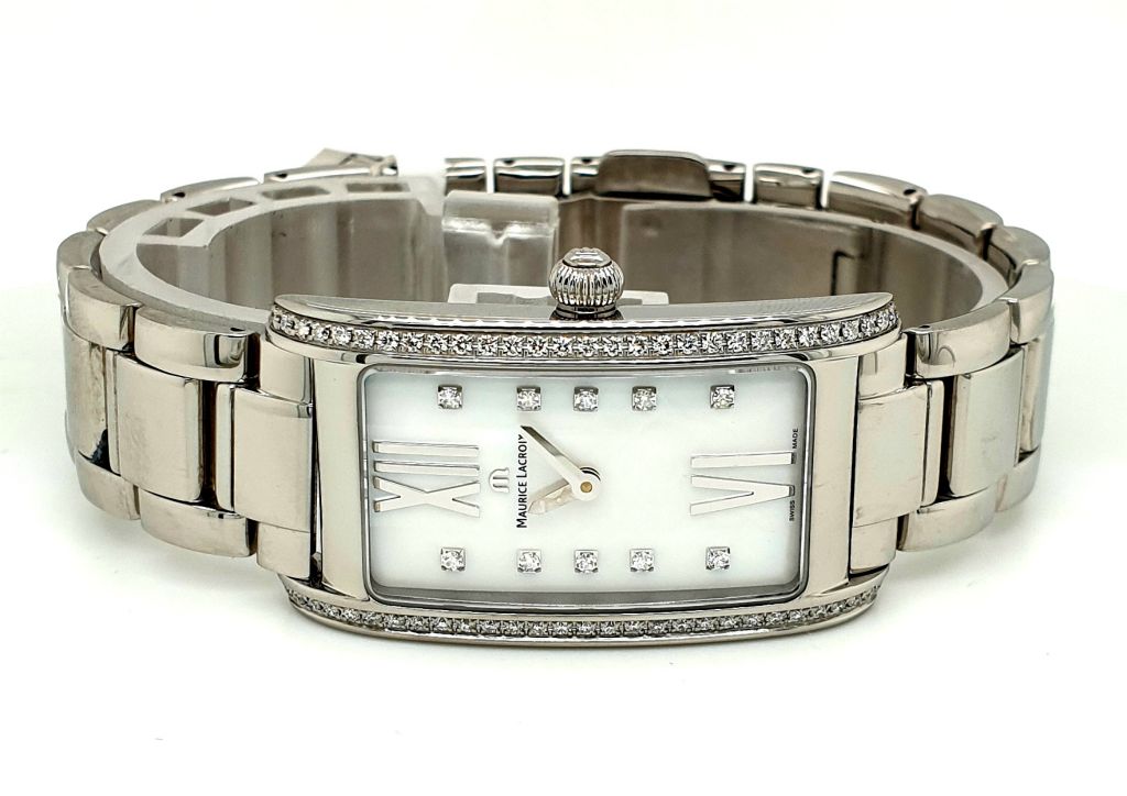 Stainless Steel Maurice Lacriox Diamond Quartz Watch Circa 2016 (21572)