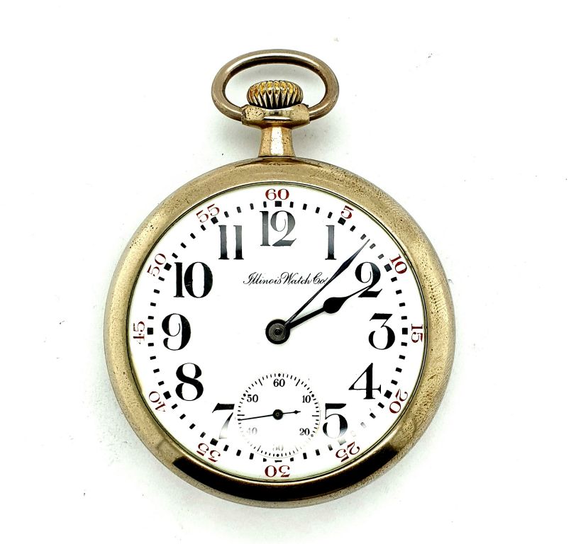 Nickel Illinois Railway Pocket Watch C1915 53mm (21065)