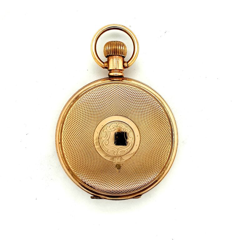 Rolled Gold Waltham Full Hunter Pocket Watch White Dial Roman Numerals 49mm (21093)